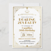 Elegant Gatsby Art Deco Roaring 20s White Gold Kaart (Voorkant)