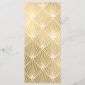 Elegant Gatsby Art Deco White & Gold Wedding Menu (Achterkant)