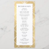 Elegant Gatsby Deco White & Gold Wedding Programme Programma (Achterkant)