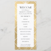 Elegant Gatsby Deco White & Gold Wedding Programme Programma (Voorkant)