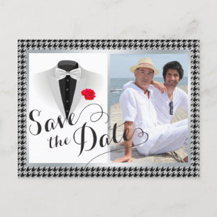 Elegant Gay Wedding Save the date met Photo Aankondigingskaart