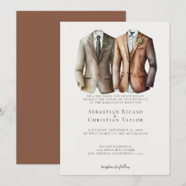 Elegant Gay Wedding Two Grooms in Suits Kaart