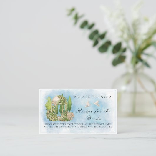 Elegant Gazebo Doves Vrijgezellenfeest Recept Verz Informatiekaartje (Staand voorkant)