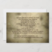 Elegant Gears Steampunk Wedding Invitations Kaart (Achterkant)