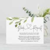 Elegant gebladerte Baby shower boek aanvraag Kaart (Staand voorkant)