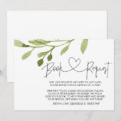 Elegant gebladerte Baby shower boek aanvraag Kaart (Voorkant / Achterkant)