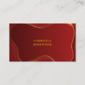 Elegant gebogen Abstract goudrood Visitekaartje (Voorkant)