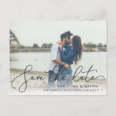 Elegant gebogen | De foto bewaart de Datum Aankondigingskaart (Voorkant)