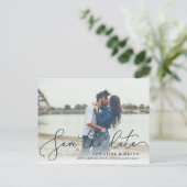 Elegant gebogen | De foto bewaart de Datum Aankondigingskaart (Staand voorkant)