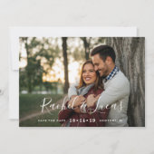 Elegant gebogen | De foto bewaart de Datum Save The Date (Voorkant)