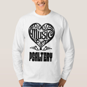 Elegant gebogen hart voor psalterieliefhebbers t-shirt