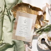 Elegant Geborsteld Goud Abstract Bruiloft Kaart