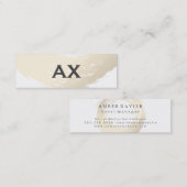 Elegant Geborsteld met Monogram Mini Visitekaartje (Voorkant / Achterkant)