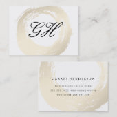 Elegant Geborsteld met Monogram Script Tekst Visitekaartje (Voorkant / Achterkant)