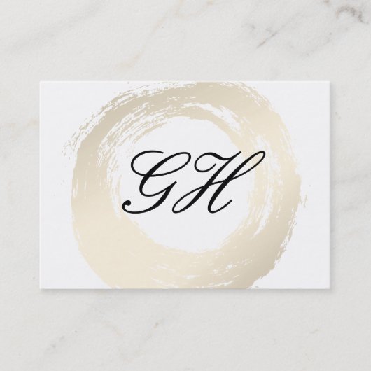 Elegant Geborsteld met Monogram Script Tekst Visitekaartje (Voorkant)
