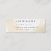 Elegant Geborsteld met Monogram Zwart en Wit Mini Visitekaartje (Achterkant)