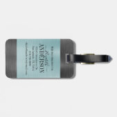 Elegant geborsteld metaal monogram script bagagelabel (Achterkant horizontaal)