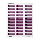 Elegant geborsteld Paars met eenvoudig goudmonogra Etiket (Full Sheet)