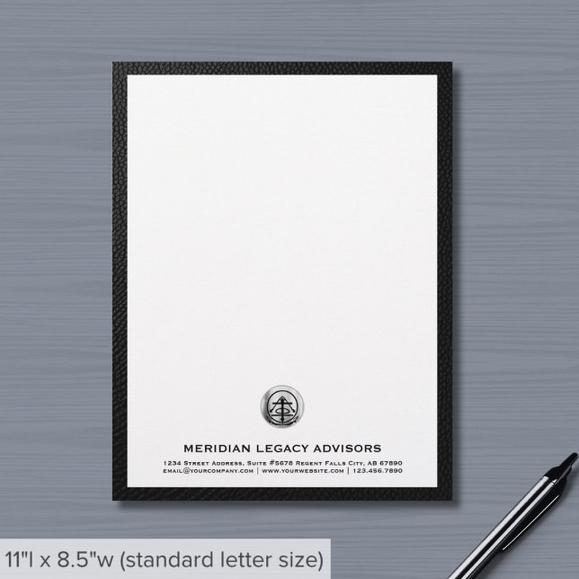 Elegant Geborsteld Zilver Logo Letterhead Briefhoofd (Creator heeft geüpload)