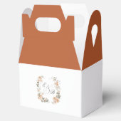 Elegant gebrand Sinaasappel bloementuin monogram Bedankdoosjes (Geopend)