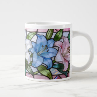 Elegant Gebrandschilderde Lelie Bloemendesign in Z Extra Grote Beker