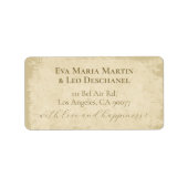 Elegant gebroken wit grunge randadres etiket (Voorkant)