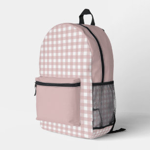 Elegant gedempt roze geruite patroon bedrukte rugzak