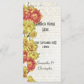 Elegant geel bloemenkerk bruiloft programma (Voorkant / Achterkant)