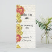 Elegant geel bloemenkerk bruiloft programma (Staand voorkant)