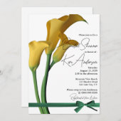Elegant geel Calla Lily Vrijgezellenfeest Kaart (Voorkant / Achterkant)