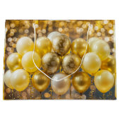 Elegant geel en goud ballon inpakpapier groot cadeauzakje (Voorkant)