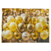 Elegant geel en goud ballon inpakpapier groot cadeauzakje (Achterkant)