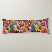 Elegant  geel Floral monogram Lichaamskussen (Achterkant)