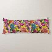 Elegant  geel Floral monogram Lichaamskussen (Voorkant)