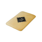 Elegant geel geborsteld met eenvoudig goudmonogram badmat (Gekanteld)