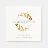 ELEGANT GEEL GOLD FOLIAGE WREATH COUPLY SHOWER SERVET (Voorkant)