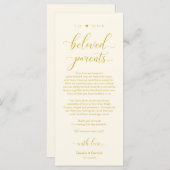 Elegant Geel Goud, Plaats de instelling Hartelijk  Programma (Voorkant / Achterkant)