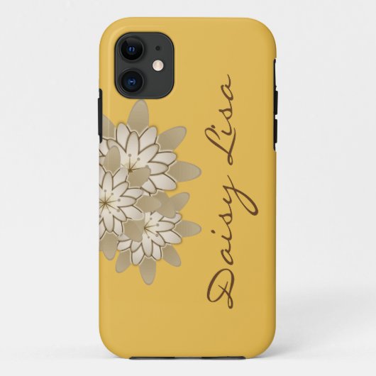 Elegant geel grijs Lotus Flower - Gepersonaliseerd Case-Mate iPhone Case (Achterkant)
