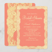 Elegant  Geel Kader & Coral Pink Kaart (Voorkant / Achterkant)