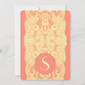 Elegant  Geel Kader & Coral Pink Kaart (Achterkant)