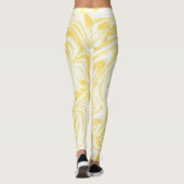 Elegant geel marmer: handgetekende textuur leggings (Achterkant)