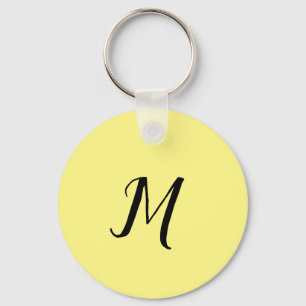 ELEGANT GEEL MINIMAAL MONOGRAAM SLEUTELHANGER