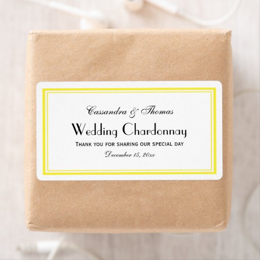 Elegant geel omhuld H Wijnflesetiket Etiket (Insitu)