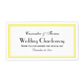 Elegant geel omhuld H Wijnflesetiket Etiket (Voorkant)