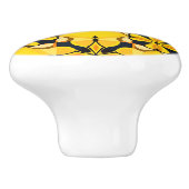 Elegant geel patroon keramische knop (Zijkant)