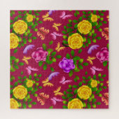 Elegant geel, roze en Paars Roos Legpuzzel (Horizontaal)