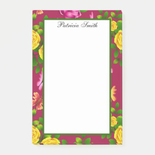 Elegant geel, roze en Paars Roos Post-it® Notes
