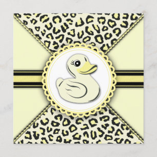 Elegant Geel Rubber Eend Baby shower Kaart