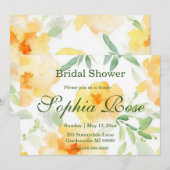 Elegant geel sinaasappel waterverf vrijgezellenfee kaart (Voorkant / Achterkant)