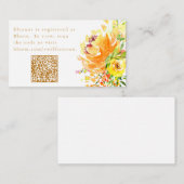 Elegant Geel Waterverf Bloemen Vrijgezellenfeest Q Informatiekaartje (Voorkant / Achterkant)